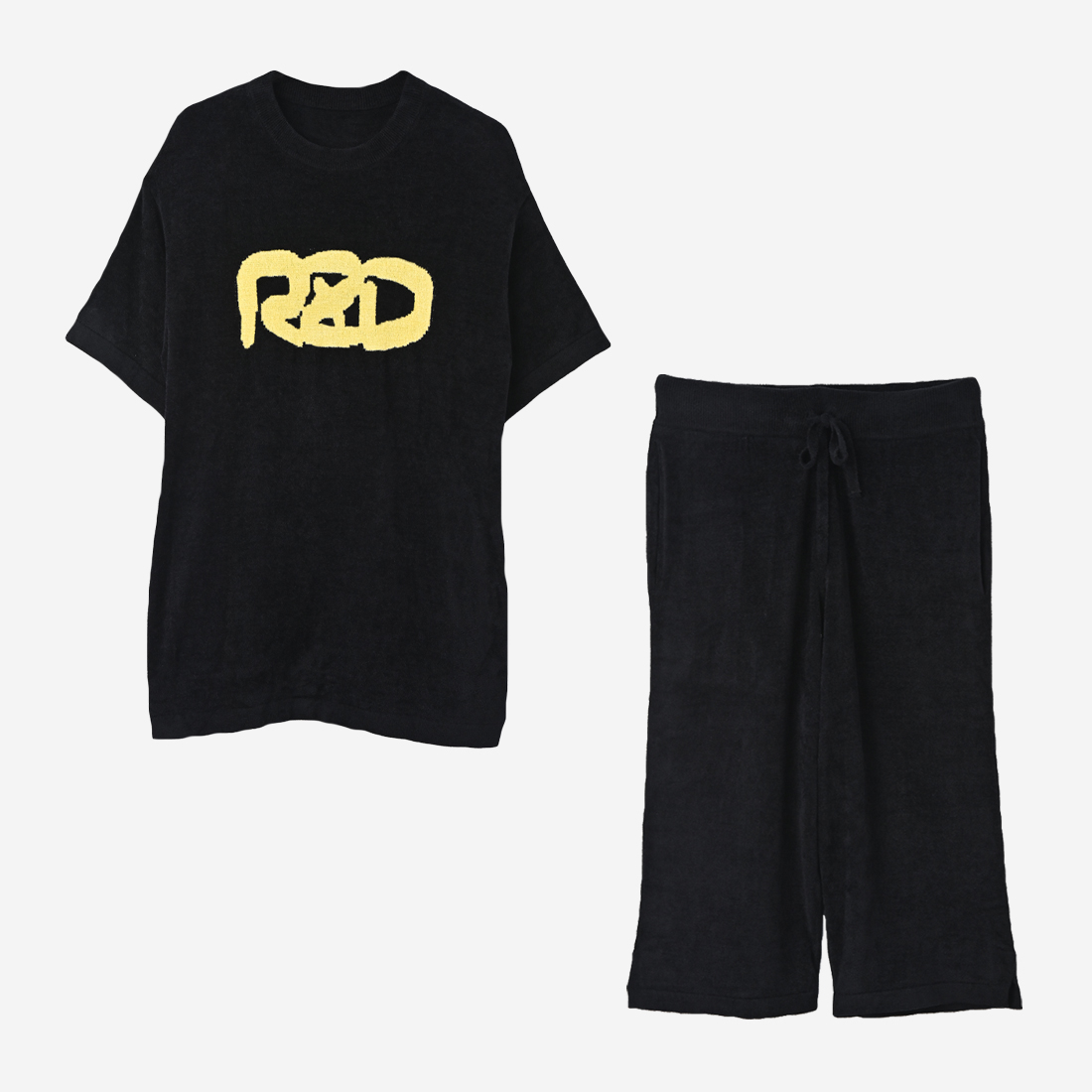 【ReZARD】SETUP Towel fabric Room Wear Small Logo（Cropped pants）(Black)